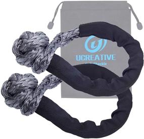 img 3 attached to 🔗 Ucreative Synthetic Soft Shackle 1/2 Inch x 22 Inch (41k lbs Break Strength) w/Extra Sleeves 2-Pack - Gray