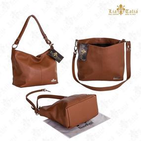 img 1 attached to Stylish and Practical LIATALIA Genuine Italian Adjustable Shoulder Women's Handbags & Wallets: Discover the Perfect Hobo Bags!