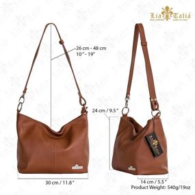 img 3 attached to Stylish and Practical LIATALIA Genuine Italian Adjustable Shoulder Women's Handbags & Wallets: Discover the Perfect Hobo Bags!