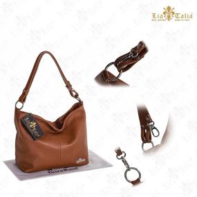 img 2 attached to Stylish and Practical LIATALIA Genuine Italian Adjustable Shoulder Women's Handbags & Wallets: Discover the Perfect Hobo Bags!