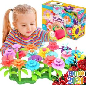 img 4 attached to Enchanting FunzBo Flower Garden Building Set: Empowering Creative Girls