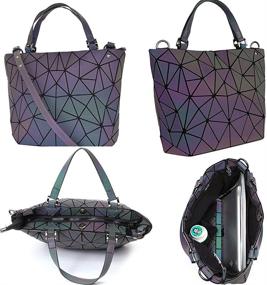 img 2 attached to 👜 Reflective Crossbody Women's Handbags & Wallets with Geometric Luminous Design by TAGDOT