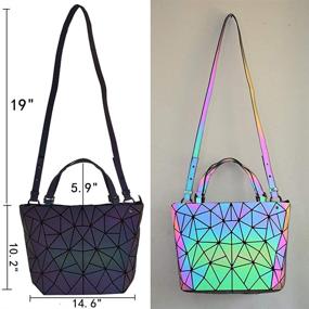 img 4 attached to 👜 Reflective Crossbody Women's Handbags & Wallets with Geometric Luminous Design by TAGDOT