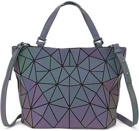 img 3 attached to 👜 Reflective Crossbody Women's Handbags & Wallets with Geometric Luminous Design by TAGDOT