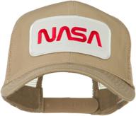 🚀 nasa logo embroidered patched mesh back cap from e4hats.com logo