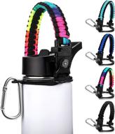 🧗 paracord handle survival strap cord for hydro flask wide mouth bottles - 4 pack with safety ring and buckles - bottle carrier accessories for hiking and outdoor activities logo