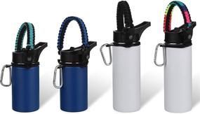 img 2 attached to 🧗 Paracord Handle Survival Strap Cord for Hydro Flask Wide Mouth Bottles - 4 Pack with Safety Ring and Buckles - Bottle Carrier Accessories for Hiking and Outdoor Activities