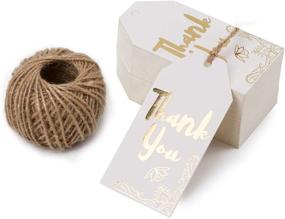 img 4 attached to 🎁 100PCS White Kraft Thank You Gift Tags with String for Wedding, Baby Shower, Party Favors - WRAPAHOLIC