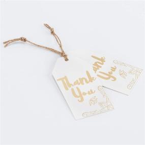 img 3 attached to 🎁 100PCS White Kraft Thank You Gift Tags with String for Wedding, Baby Shower, Party Favors - WRAPAHOLIC