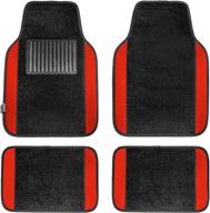 fh group f14407red premium full set carpet floor mat (sedan and suv with driver heel pad red) logo
