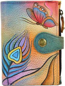 img 3 attached to Anna Anuschka Painted Leather Butterfly Women's Handbags & Wallets and Wallets