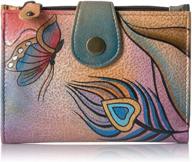 anna anuschka painted leather butterfly women's handbags & wallets and wallets logo