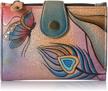 anna anuschka painted leather butterfly women's handbags & wallets and wallets logo