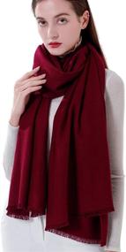 img 3 attached to 🧣 Stunning Collection of Womens Scarf Shawl Wraps: Long & Large Pashmina Scarves in Solid Colors