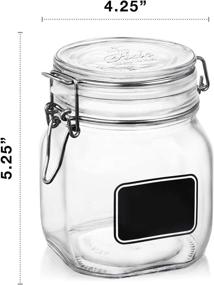 img 3 attached to 🏺 Bormioli Rocco Clear Jar with Chalkboard: Stylish and Practical, 25.3 Oz