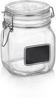 🏺 bormioli rocco clear jar with chalkboard: stylish and practical, 25.3 oz логотип