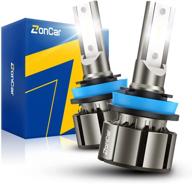 π‘ zoncar h11/h9/h8 led bulbs - 15000 lumens, 400% brightness, super bright, 6500k cool white, fog light, easy installation, pack of 2 logo