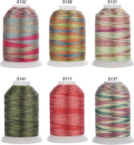 img 3 attached to 🧵 Simthread 6-Color Variegated Polyester Embroidery Thread - 1100 Yards (1000M) - Ideal for Decoration on Babylock, Singer, Brother, Janome, Pfaff, Husqvarna Embroidery and Sewing Machines - Festival Series