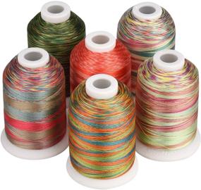 img 4 attached to 🧵 Simthread 6-Color Variegated Polyester Embroidery Thread - 1100 Yards (1000M) - Ideal for Decoration on Babylock, Singer, Brother, Janome, Pfaff, Husqvarna Embroidery and Sewing Machines - Festival Series