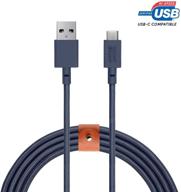 🔌 нативный кабель usb-c к usb-a длиной 10 футов belt cable xl от native union: marine edition для galaxy z fold 2, s21+, s21 ultra, pixel 5, ipad pro, ipad air 4 логотип