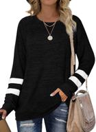 👚 geifa women's crewneck color block sweatshirt: stylish long sleeve tunic top logo