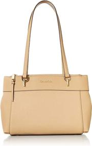 img 4 attached to Calvin Klein Saffiano Compartment Shoulder Women's Handbags & Wallets for Satchels