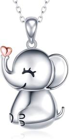 img 4 attached to Sterling Silver Elephant Necklace - Adorable Animal Pendant for Good Luck, Wildlife Holiday Jewelry Gift for Girls, Teens, & Elephant Lovers