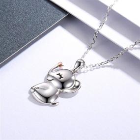 img 2 attached to Sterling Silver Elephant Necklace - Adorable Animal Pendant for Good Luck, Wildlife Holiday Jewelry Gift for Girls, Teens, & Elephant Lovers