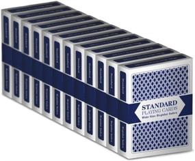 img 4 attached to 🃏 Brybelly 12 Blue Decks Standard Playing Cards - Wide-Size, Regular Index for Endless Card Game Fun