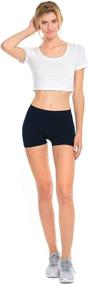 img 3 attached to Comfortable and Stylish Gilbins 2 Pack Women's Seamless Stretch Yoga Exercise Shorts - Your Perfect Workout Companion