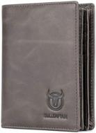 👛 genuine leather bullcaptain blocking wallet with ample capacity compartments logo