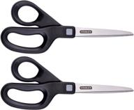 🔪 2-pack of stanley 8-inch all-purpose scissors in black (sci8st-2pk) logo