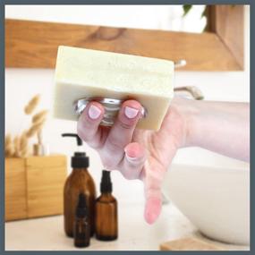 img 1 attached to 🧼 Стойка для мыла SoapStand для мыла в виде плиты | Сделано в США | Замена мыльницы/держателя | Высыхает чисто в ванной комнате/кухне | Ручка без капель для ванны и душа | Идеально подходит для брусочного шампуня, кондиционера, лосьона | Набор из 2 шт. | Прозрачный