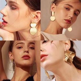 img 3 attached to 💎 Stunning 13 Pairs Statement Drop Dangle and Chic Gold Stud Earrings Set for Women & Girls - Fashionable Geometric Designs - Ideal Jewelry Gifts