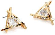 happyle earrings triangle sparkling zirconia logo