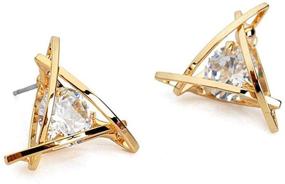 img 2 attached to HAPPYLE Earrings Triangle Sparkling Zirconia