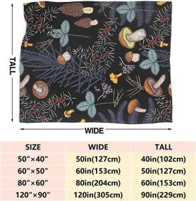 img 2 attached to 🍄 ARTIEMASTER Dark Wild Forest Mushrooms Personalized Blanket - Soft & Lightweight Flannel Throw, Ideal for Bed, Living Room, and Travel - 50"x40" Perfect for Kids