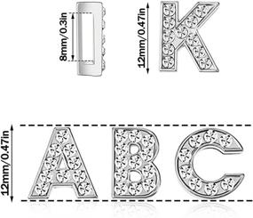 img 3 attached to 🧵 Nifty Nickel Letter Slide Charm with Rhinestone Embellishment for Sewing Enthusiasts