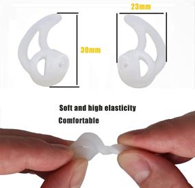 img 2 attached to 🔊 2-Pack Clear Acoustic Coil Tube Replacement for Two Way Radio Earpiece, Police Earpiece + 2 Pcs Soft Silicone Ear Fins Earmold Stabilizer Anti-Slip R+L