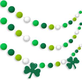 img 4 attached to 🍀 3-Piece Pom Pom Garlands: Festive St. Patrick's Day Decorations For Irish Party & Home