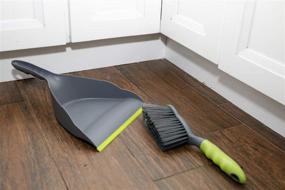 img 1 attached to 🧹 ELITRA Handy Dustpan and Brush Set - Convenient Cleaning Solution for Home and Kitchen Floors - Gray Green (1 Pack)