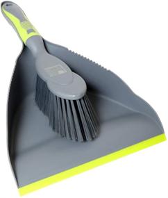 img 4 attached to 🧹 ELITRA Handy Dustpan and Brush Set - Convenient Cleaning Solution for Home and Kitchen Floors - Gray Green (1 Pack)
