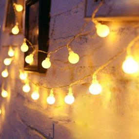 img 4 attached to 🎉 YoTelim Warm White Battery Operated Globe String Lights - Waterproof 2 Pack, 19.7FT 40 LED Fairy Globe String Light with 8 Modes, Remote Control - Ideal for Home, Party, Christmas, Wedding, Garden Decoration