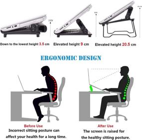 img 2 attached to 🔝 МикроГу Регулируемая подставка для ноутбука - Эргономичный портативный подъемник для компьютера на столе с держателем для телефона - Многоугольный подъемник для книг и планшетов - Совместима с ноутбуками от 11 до 17 дюймов.