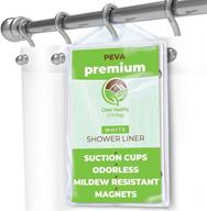 upgrade your shower experience with the clean healthy living premium peva white shower curtain liner - 70 x 71 in. long logo