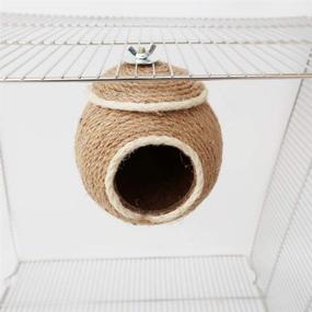 img 3 attached to 🐦 Versatile Handwoven Straw Bird Nest: Perfect Breeding Cave for Parakeets, Parrots, Rabbits, Hamsters, and More!