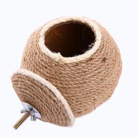 img 1 attached to 🐦 Versatile Handwoven Straw Bird Nest: Perfect Breeding Cave for Parakeets, Parrots, Rabbits, Hamsters, and More!