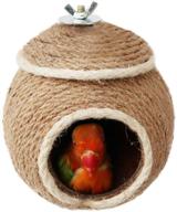 🐦 versatile handwoven straw bird nest: perfect breeding cave for parakeets, parrots, rabbits, hamsters, and more! logo