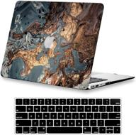 kerom macbook air 13 inch case a1466 👉 a1369 (2010-2017), gold quicksand - hard shell & keyboard cover logo