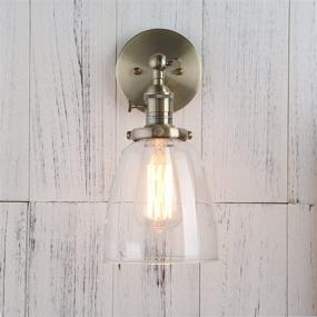 img 2 attached to Permo Industrial Vintage Single Sconce With Oval Cone Clear Glass Shade 1-Light Wall Sconce Wall Lamp (Bronze)